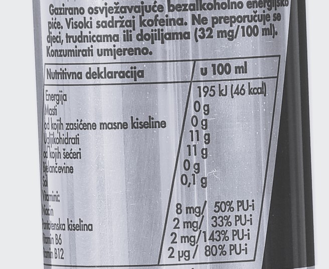 Sastojci energetskog pića